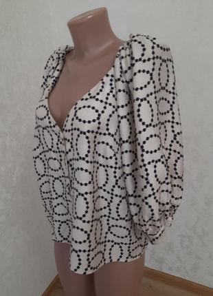 Шикарная брендовая блуза топ с объемным рукавом