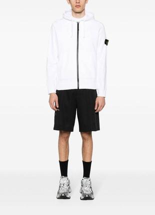 Зіп худі stone island у білому кольорі