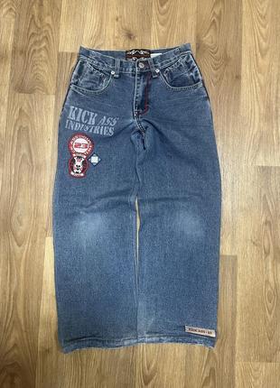 Джинси kickass скейтерські широки baggy sk8 style skate8 jnco style