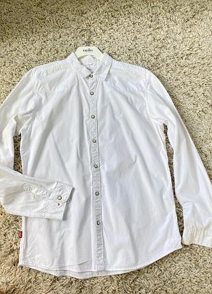 Базовая белая коттоновая рубашка на кнопках от levis,p.l
