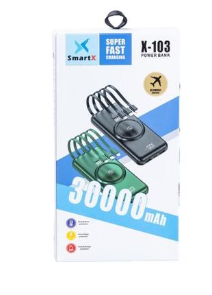 Повербанк 30000mah магнітна зарядка magsafe power bank з кабелями lightning, usb-c, micro usb, usb5 фото