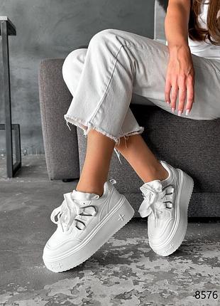 Жіночі білі кеди на високій підошві, жіночі кеди на платформі 38,39, 40. 41 рр8 фото