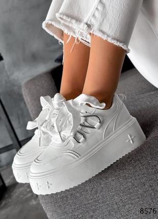 Жіночі білі кеди на високій підошві, жіночі кеди на платформі