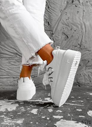 Жіночі білі кеди на високій підошві, жіночі кеди на платформі 38,39, 40. 41 рр7 фото