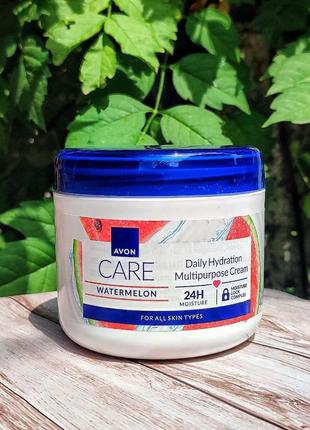 Мультифункциональный увлажняющий крем avon care для лица, рук и тела с экстрактом арбуза, 400 мл
