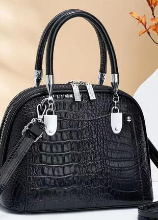 Женская сумка через плечо под рептилию, сумочка змеиная эко кожа модная рептилия