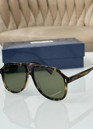 Жіночі сонцезахисні окуляри gucci gg1278s з логотипом гуччі гучі із золотою фурнітурою зелені лінзи