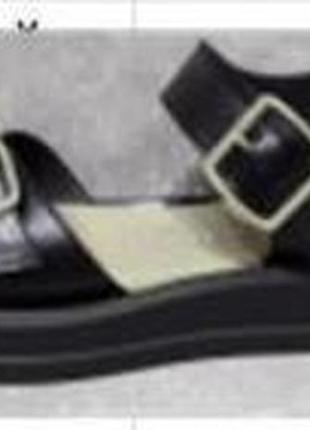 Жіночі босоножки 18254 чорні шкіра