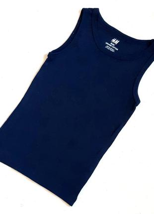 Майка h&amp;m швеція синя базова бавовняна на 1,5-2 роки