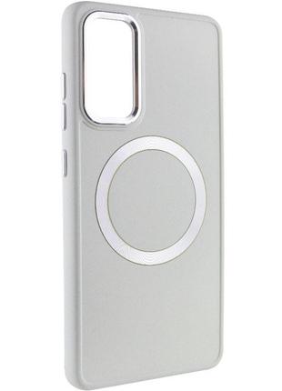 Tpu чехол bonbon metal style with magsafe для samsung galaxy s23+, белый / white