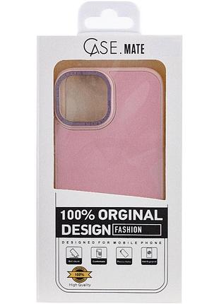 Чохол tpu+glass sapphire midnight open camera with magsafe для apple iphone 15 plus (6.7"), рожевий / pink sand 7