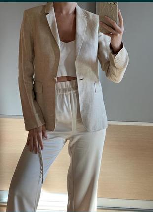 Піджак massimo dutti, жакет, блейзер льон, лляний2 фото