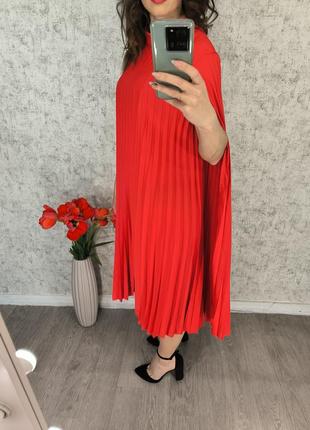 Сукня кейп червона нарядна святкова3 фото