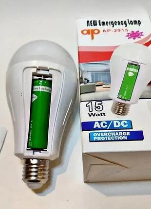 Лампа акумуляторна світлодіодна e27 15 w 6800 k 1х18650