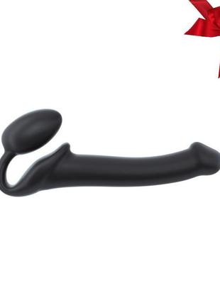 Безремневой страпон strap-on-me black m, полностью регулируемый, диаметр 3,3см  so2711