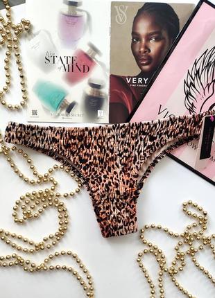 Victoria's secret smocked жатые плавки итсы бразильянки леопард xs 34