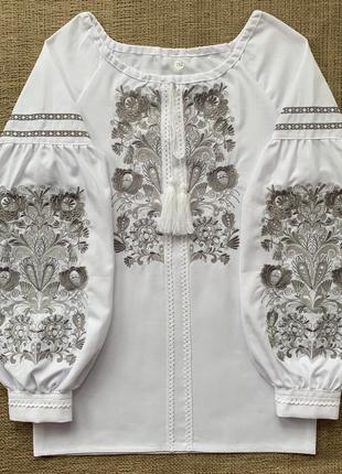 Современная рубашка вышиванка для девочки дерево жизни,
