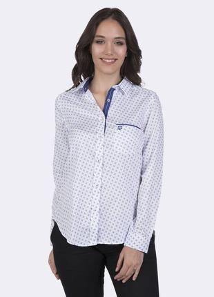 Женская льняная рубашка в принт1 фото