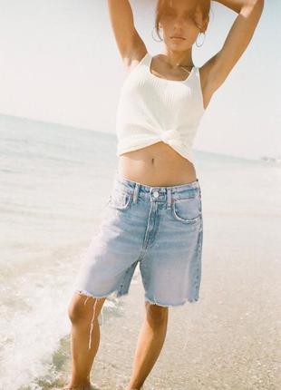 Классные джинсовые шорты бермуды zara