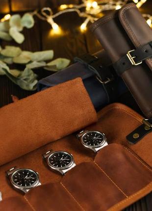 Персонализированный футляр для часов, кожаный органайзер для часов