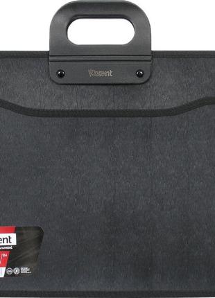Портфель axent в4 3 від. на блискавці чорний 1603-01-a