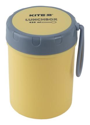 Ланчбокс круглий kite 450 мл жовтий (k23-187-1)