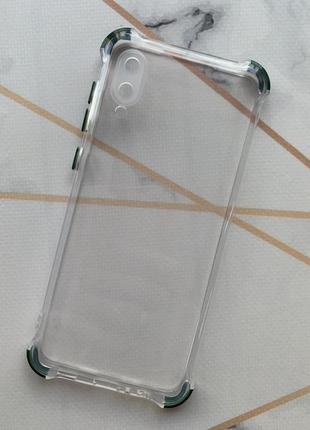 Силіконовий чохол з потовщеними кутами зеленого кольору для samsung galaxy a02 / a022 (2021)