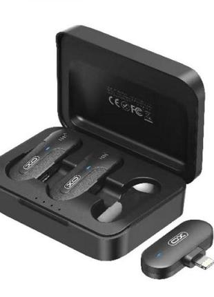 Микрофон петличный xo беспроводной двойной для lightning 2.4g mkf09b twin lightning