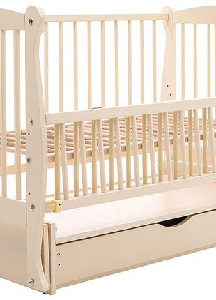 Кровать babyroom грация dgmyo-3 маятник, ящик, откидной бок бук слоновая кость2 фото