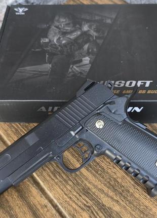 Дитячий металевий пістолет colt-browning m1911 для 6 мм куль vigor airsoft gun || kilometr+