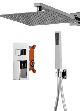 Душевая система скрытого монтажа corsan adour с верхним душем латунная хром z01mch