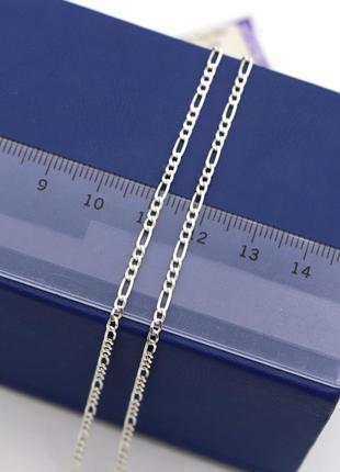 Серебряная цепь 55см плетение "фигаро" ("картье"). серебро 925°