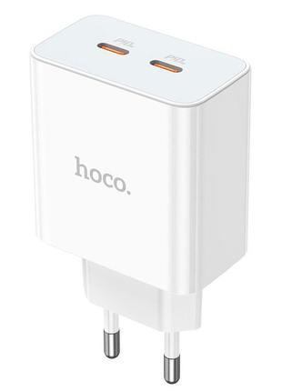 Зарядний пристрій hoco 2xtype-c pd35w c108a white