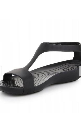 Crocs serena sandal босоножки черные крокс, оригинал.8 фото