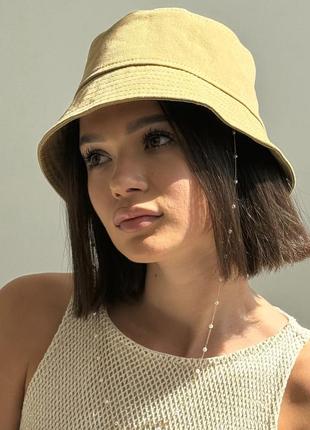 Панама женская летняя с цепочкой d.hats бежевая