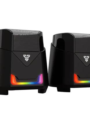 Колонки fantech проводные для пк ноутбука 6вт rgb usb/aux компьютерная акустика gs205 black