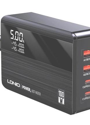 Зарядное устройство ldnio 100w gan  2хtype-c 2хusb pd+qc a4809c