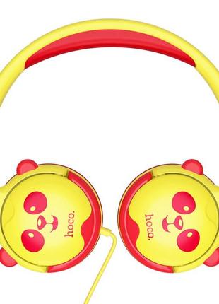 Навушники дротові дитячі hoco childrens headphones w31 panda yellow