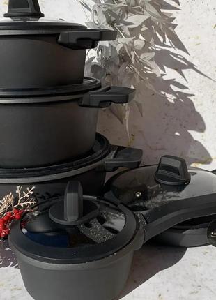 Набір кухонного посуду 10 предметів edenberg eb-5649 набір каструль казанів з...