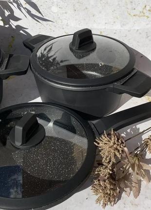 Набір кухонного посуду 10 предметів edenberg eb-5649 набір каструль казанів з...