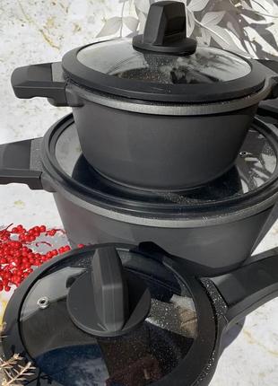 Набір кухонного посуду 10 предметів edenberg eb-5649 набір каструль казанів з...