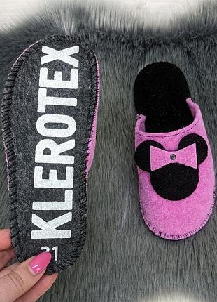 Тапочки детские паркетные для девочки розовые klerotex 5465
