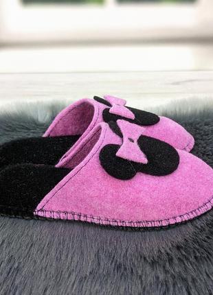 Тапочки детские паркетные для девочки розовые klerotex 5465