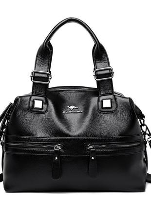 Сумка жіноча містка через плече muwis italian bags чорний 33х15х28 см (id_1284)