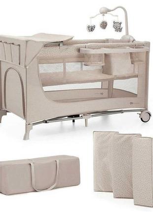 Ліжко-манеж з пеленатором kinderkraft joy 2 beige