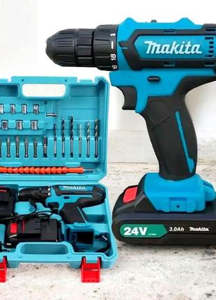 Акумуляторний шуруповерт -дриль makita 550 dwe 24v. набір