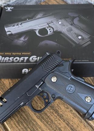 Дитячий металевий пістолет colt для 6 мм куль vigor airsoft gun || kilometr+