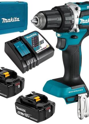 Шурупокрут-дриль акумуляторний makita ddf484rte (54 нм, 1.5-13 мм, bl, lxt)