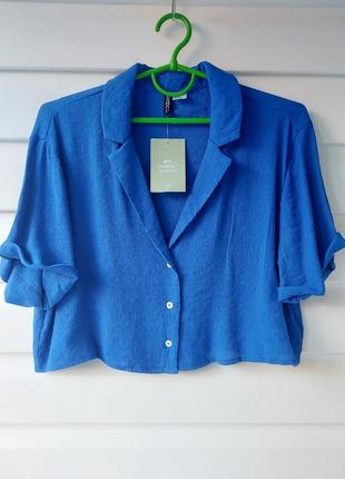 Короткая рубашка из гофрированного плетения h&m