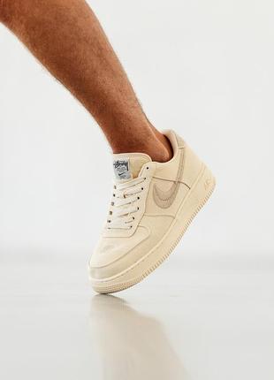Чоловічі кросівки nike air force 1 x stussy fossil 40-41-42-43-44